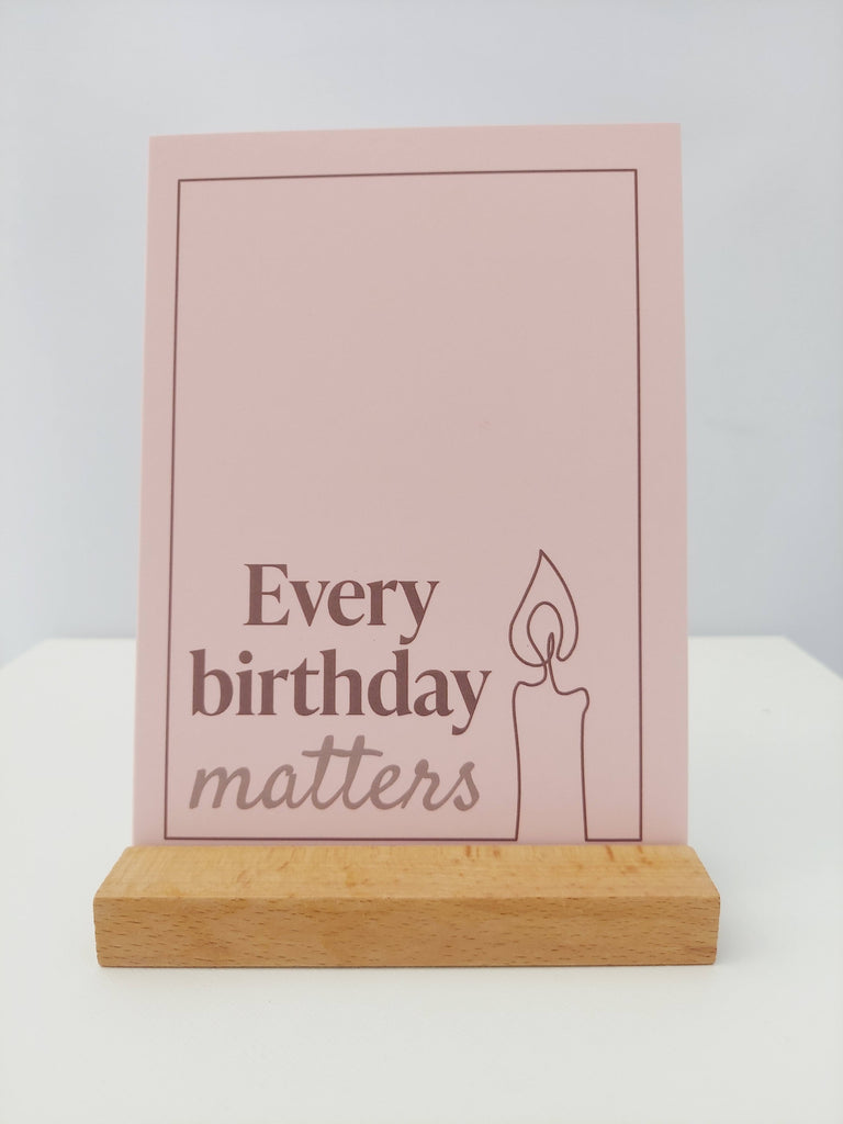 Every birthday matters card rose color