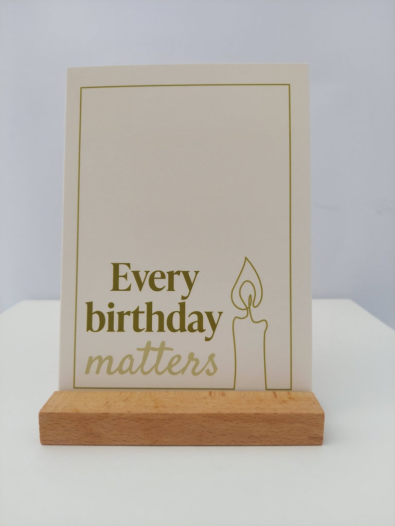 Every birthday matters card cream color