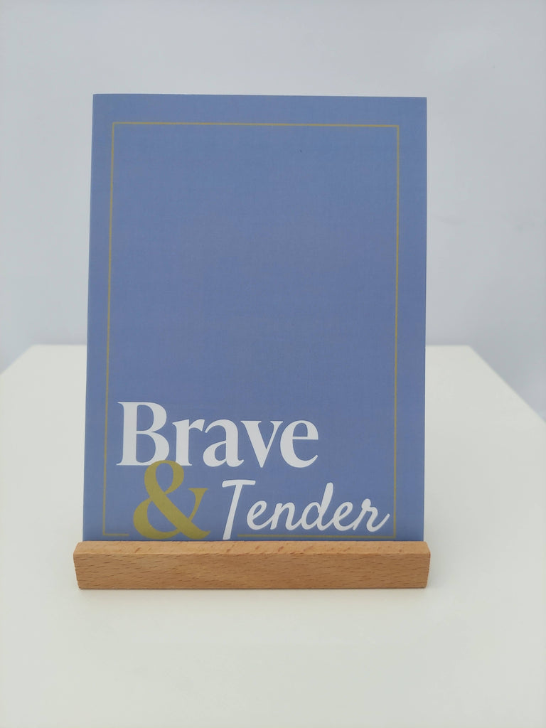 Brave and tender sympathy card in blue for pediatric patients