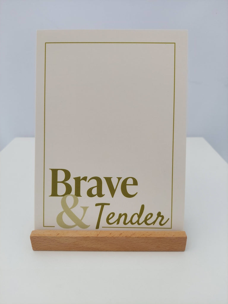 Brave and tender sympathy card in cream for pediatric patients