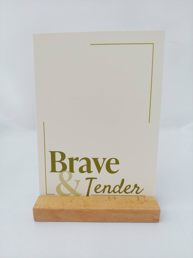 Brave and tender sympathy card in cream for adult patient