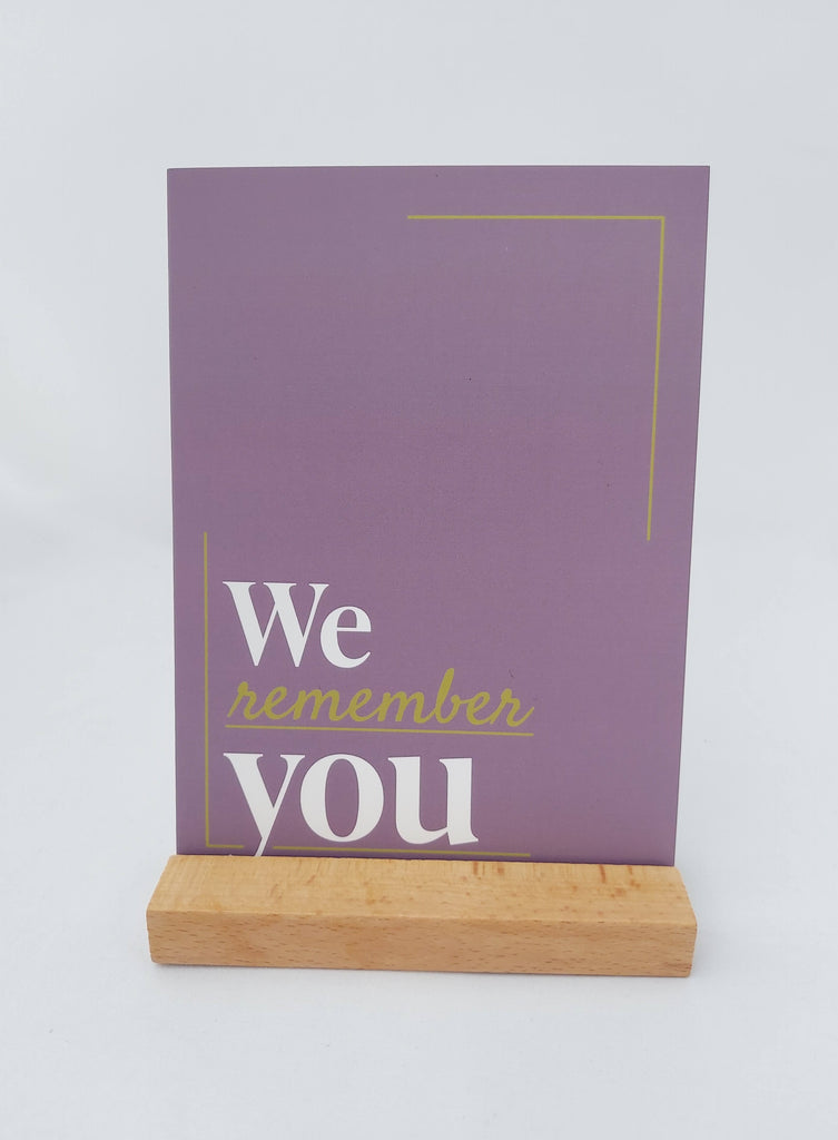 We remember you sympathy card in purple for adult patient