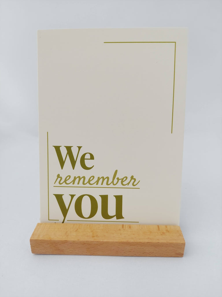 We remember you sympathy card in cream for adult patient