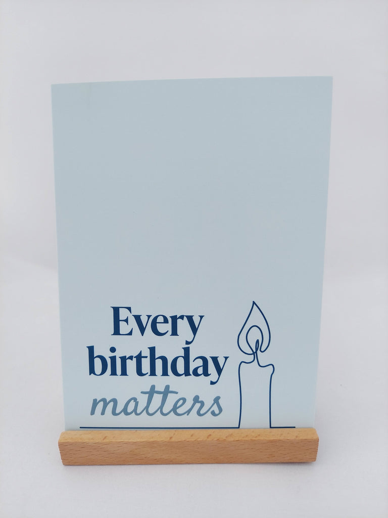 Every birthday matters card blueberry color for loss of loved one