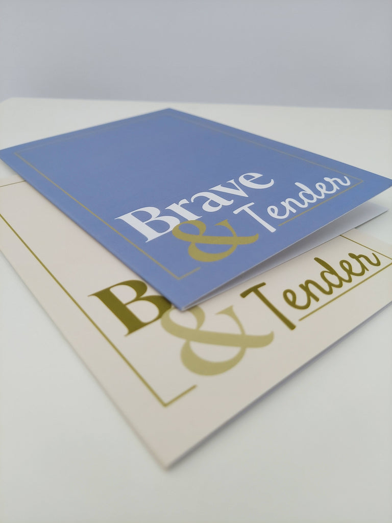 Brave and tender sympathy card in two colors for pediatric patients