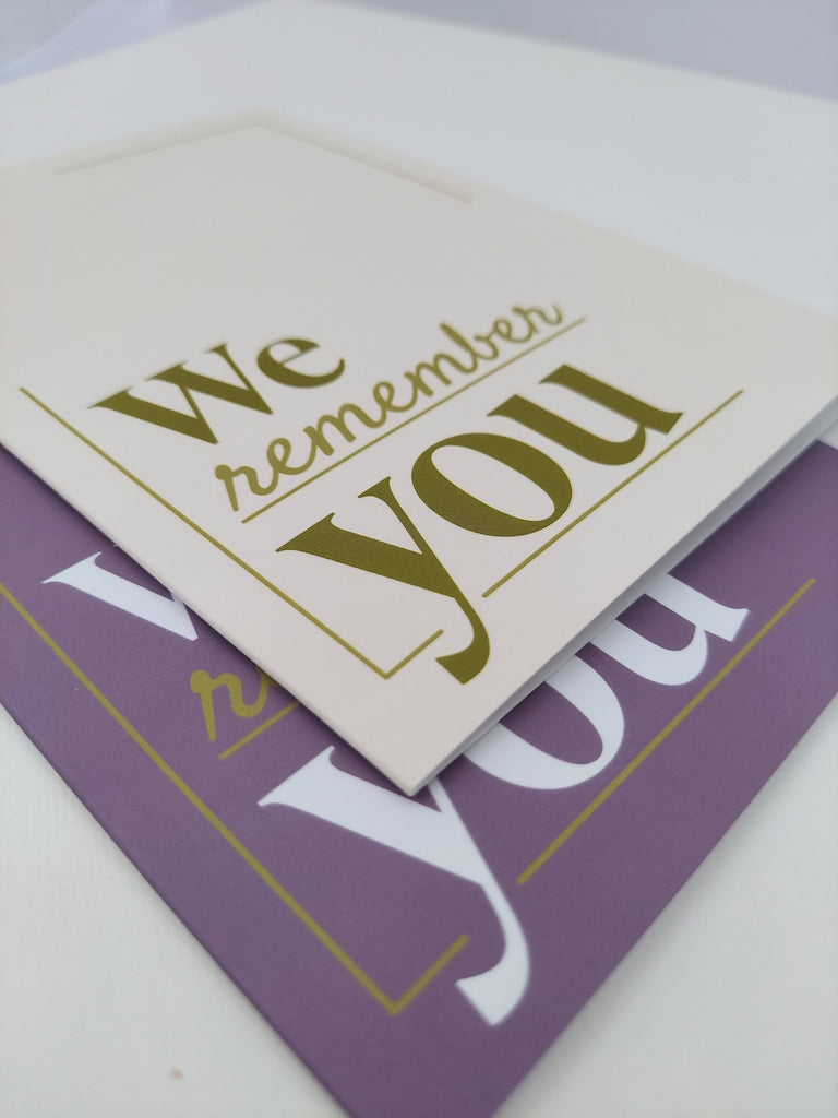We remember you sympathy card in two colors for adult patient